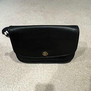 Coach | 9790 90s Black Leather City Crossbody Shoulder Bag Vintage Made in USA